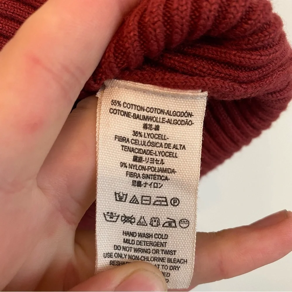 FREE PEOPLE ribbed wrap mini skirt burgundy